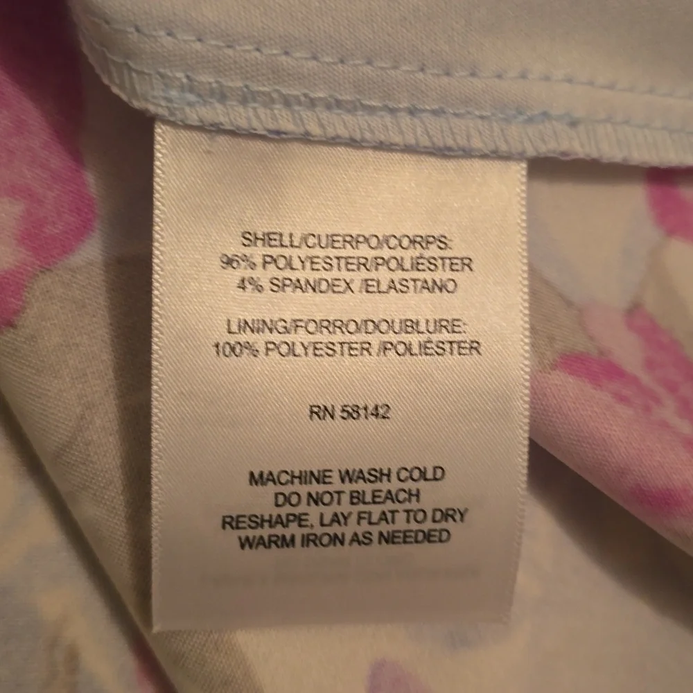 LONDON TIMES BRAND WOMEN'S BLUE AND PINK PLUS FLORAL SLEEVELESS DRESS SIZE 16 - Picture 17 of 17